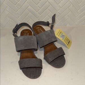 TOMS Gray Strappy Sandals